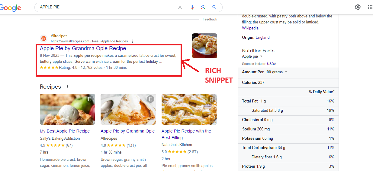 What is SERP – Rich Snippet