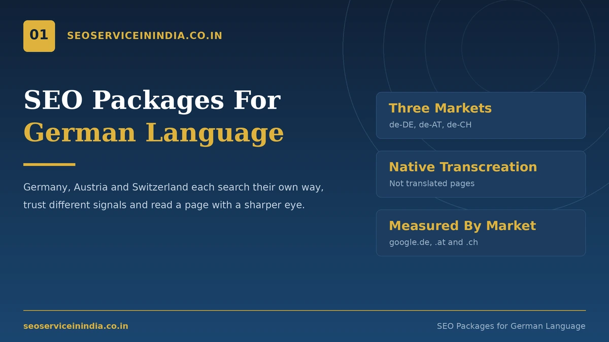 SEO packages for German language for Germany, Austria and Switzerland