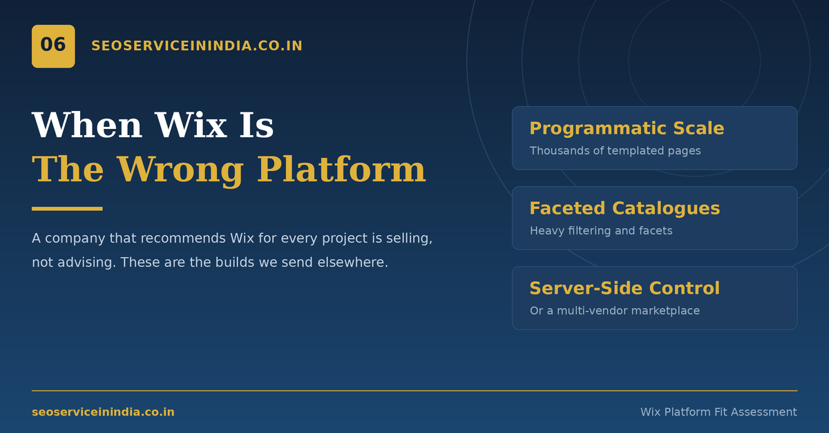 Platform fit assessment comparing Wix website development against alternative CMS options