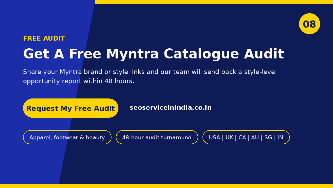 Free Myntra catalogue audit call to action for fashion brands and sellers