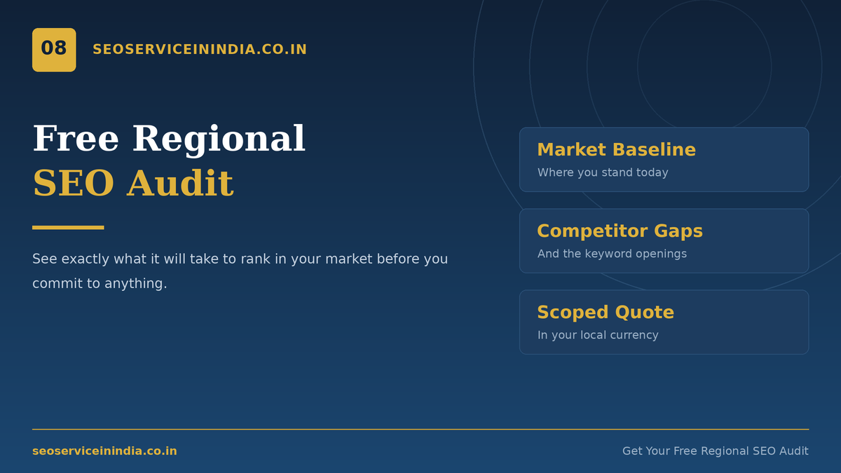 Free regional SEO audit for SEO packages by region