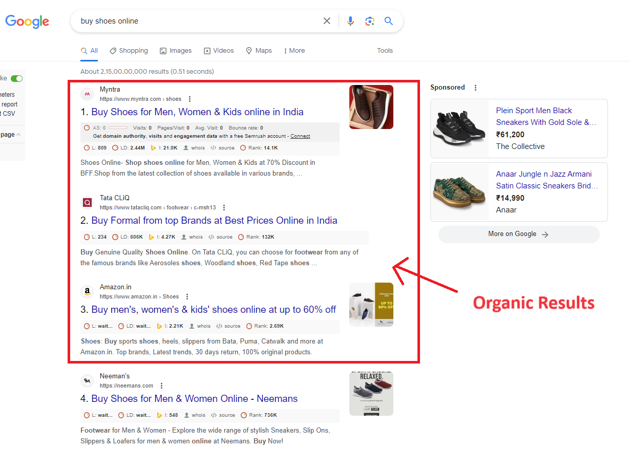 What is SERP – Organic Results