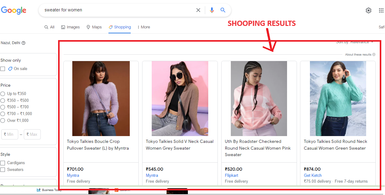 What is SERP – Shopping Results