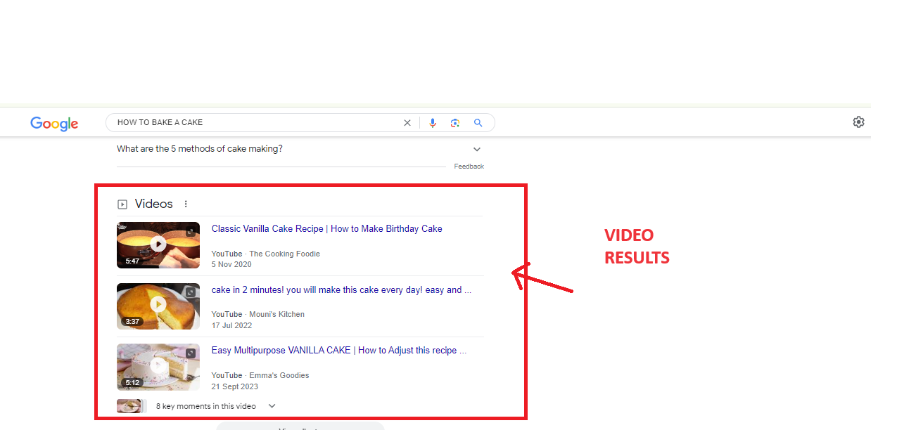 What is SERP – Video Results